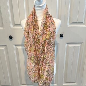 J. Jill Pastel Paisley Floral Lightweight Infinity Scarf